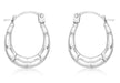 9ct White Gold Mini Groove Creole Earrings