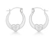 9ct White Gold 13.5mm x 16mm Heart Creole Earrings