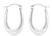 9ct White Gold 12mm x 19mm Creole Earrings