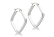 9ct White Gold 28mm x 28mm Square Creole Earrings