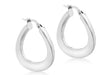 9ct White Gold 22mm Wave Creole Earrings