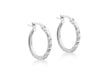 9ct White Gold 16mm Diamond Cut Creole Earrings