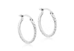 9ct White Gold 18mm Diamond Cut Creole Earrings