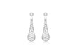 9ct White Gold 5.5mm x 23.5mm Diamond Cut Teardrop Earrings