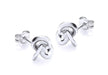 9ct White Gold 8mm Knot Stud Earrings