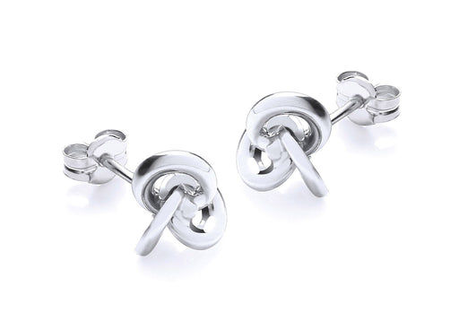 9ct White Gold 8mm Knot Stud Earrings