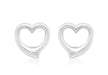 9ct White Gold Heart Stud Earrings