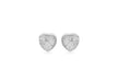 9ct White Gold 6mm x 6mm Diamond Cut Heart Stud Earrings