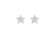 9ct White Gold 6mm x 6mm Diamond Cut Star Stud Earrings