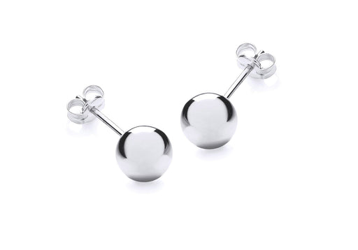 9ct White Gold 7mm Ball Stud Earrings