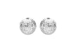 9ct White Gold 8mm Diamond Cut Half-Ball Stud Earrings