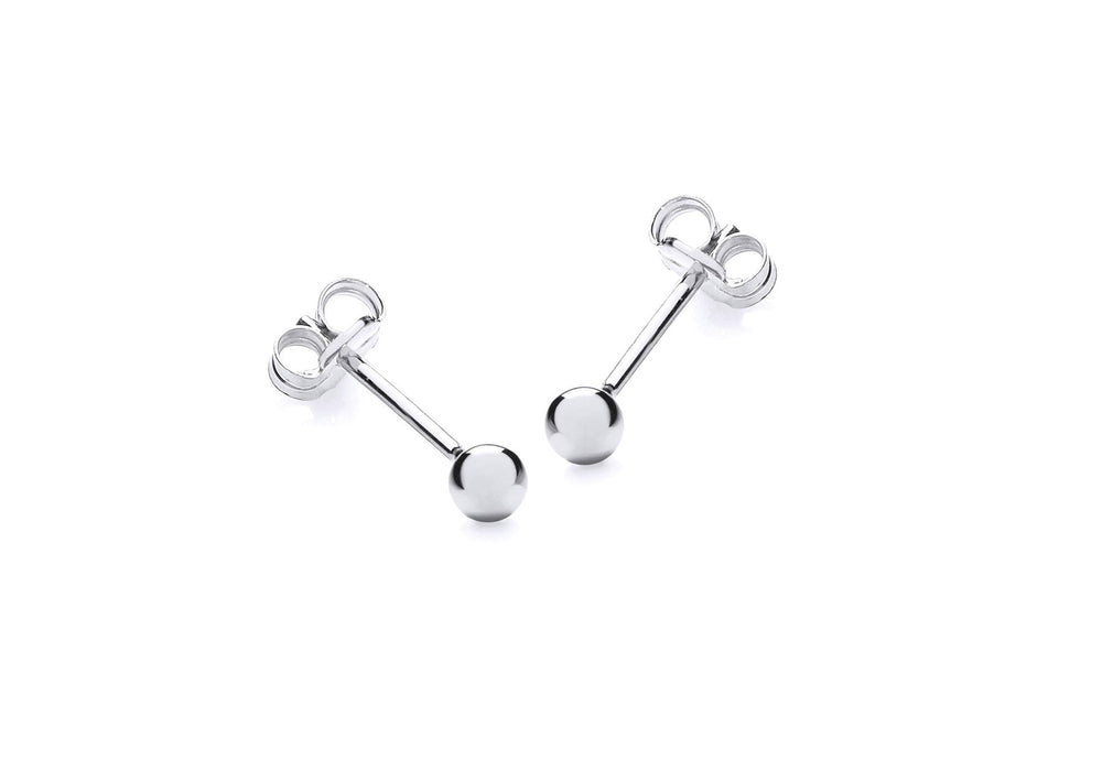 9ct White Gold 3mm Ball Stud Earrings