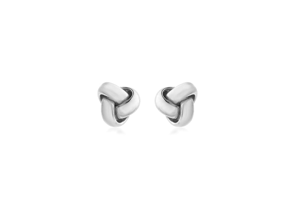 9ct White Gold 6mm Knot Stud Earrings