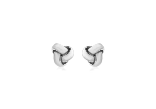 9ct White Gold 6mm Knot Stud Earrings