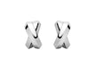 9ct White Gold Cross Over Kiss Stud Earrings