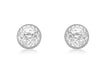 9ct White Gold 8mm Diamond Cut Dome Stud Earrings