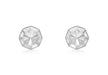 9ct White Gold Diamond Cut 7mm Otagonal Stud Earrings