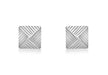 9ct White Gold 6mm x 6mm Ribbed-Detail Pyramid Stud Earrings