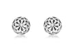 9ct White Gold 10mm Diamond Cut Filigree Dome Stud Earrings