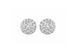 9ct White Gold Diamond Cut Pyramid Button Stud Earrings