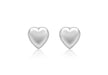 9ct White Gold 6.9mm x 7.2mm Puffed Heart Stud Earrings