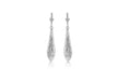 9ct White Gold Swirl Pattern Teardrop Earrings