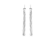 9ct White Gold Twist Bar Drop Earrings