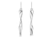 9ct White Gold 6mm x 43mm Twist Drop Earrings