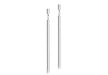 9ct White Gold 3mm x 53mm Round Bar Drop Earrings