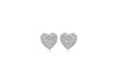 9ct White Gold Zirconia  10mm x 9mm Heart Stud Earrings