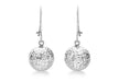 9ct White Gold 10mm Diamond Cut Ball Drop Earrings