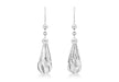 9ct White Gold 8mm x 19mm Diamond Cut Teardrop Earrings