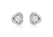 9ct White Gold Zirconia  7mm Knot Stud Earrings