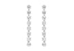 9ct White Gold 3mm Round Zirconia  Drop Earrings