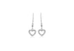 9ct White Gold Zirconia  Heart Drop Earrings