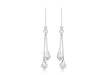 9ct White Gold Zirconia  and Diamond Cut Chain Drop Earrings