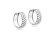 9ct White Gold Zirconia  Pave Set 16mm Huggy Earrings