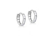 9ct White Gold Zirconia  11mm Huggy Earrings