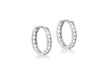 9ct White Gold Zirconia  15mm Huggy Earrings