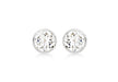 9ct White Gold 4mm Zirconia  Round Stud Earrings