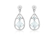 9ct White Gold Aquamarine Drop Earrings