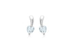 9ct White Gold Aquamarine Heart Drop Earrings