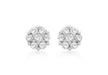 9ct White Gold 0.20t Diamond Cluster 5mm Stud Earrings