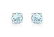 9ct White Gold 1.00t Aquamarine 5mm Round Stud Earrings