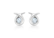 9ct White Gold Aquamarine Kiss Stud Earrings