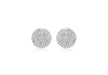 9ct White Gold 0.55t Pave Set Diamond 9mm Round Stud Earrings