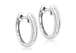 9ct White Gold 0.25ct Baguette Set Diamond Creole Earrings