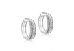 9ct White Gold 0.35t Triple Row Diamond 16mm Huggy Earrings