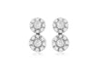 9ct White Gold 0.25t Diamond Cluster Double Drop Earrings