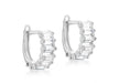 9ct White Gold Zirconia  Baguette Huggy Earrings